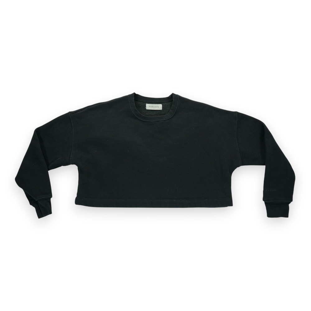 PARAGON Black Cropped Boxy Crewneck Sweatshirt
